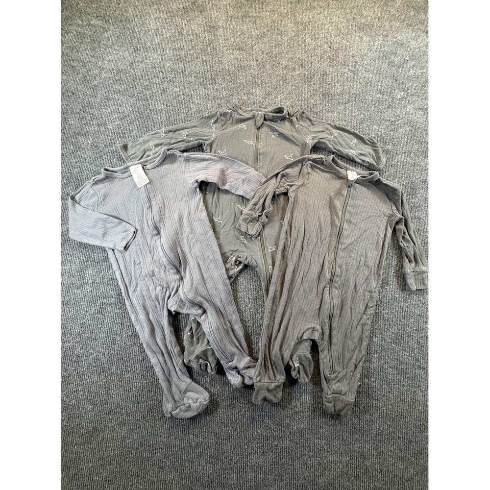 Gerber Modern Moments Baby Sleep and Play Pajamas Set of 3 Grey Origami 3-9M